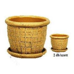 Agyag cserép+alátét SÁRGA szett