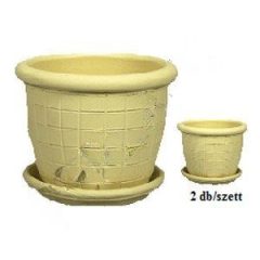 Agyag cserép+alátét VAJ színű szett