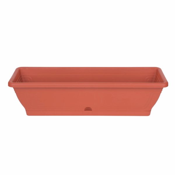 Virágláda tálcával 80cm 16l (IPE) TERRACOTTA (10 db/cs) - ár/db