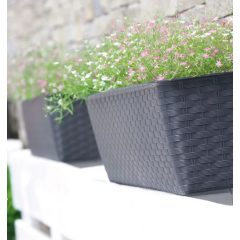   Balkonláda rattan ALÁTÉTTEL, ISR400P, 40 cm SÖTÉTBARNA (10 db/csomag) - ár/db