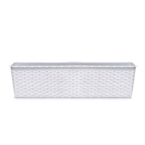 Balkonláda rattan,alátéttel ISR600P, 60 cm FEHÉR (10 db/csomag) - ár/db