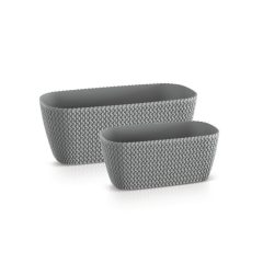   Balkonláda fonott, DSPC400, 40 cm, SZÜRKE (5 db/csomag) - ár/db