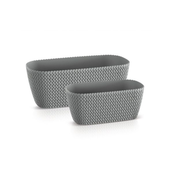 Balkonláda fonott, DSPC400, 40 cm, SZÜRKE (5 db/csomag) - ár/db