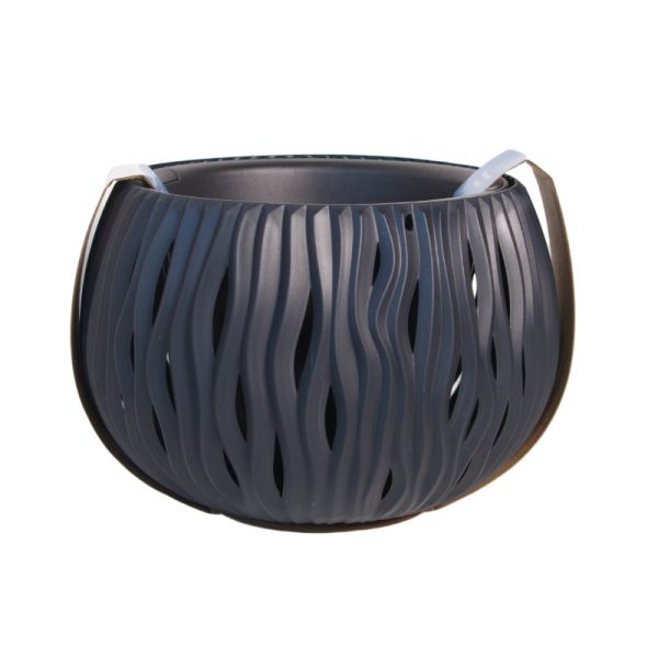 Virágtál, betét+akasztó, 29 cm DSK290WS HULLÁMOS ANTRACIT