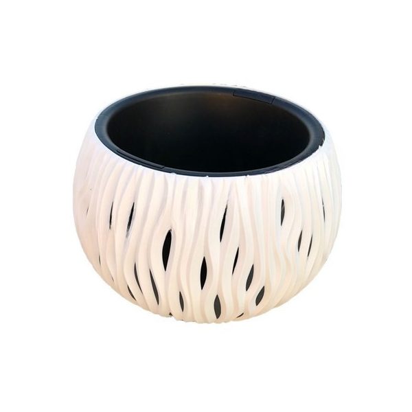 Virágtál, betét+akasztó, 37 cm DSK370WS HULLÁMOS FEHÉR