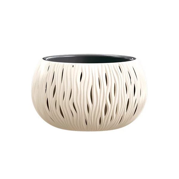 Virágtál, betét+akasztó, 37 cm DSK370WS HULLÁMOS KRÉM