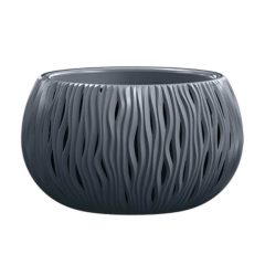   Virágtál, betét+akasztó, 37 cm DSK370WS HULLÁMOS SZÜRKE