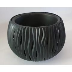   Virágtál, betét+akasztó, 37 cm DSK370WS HULLÁMOS ANTRACIT