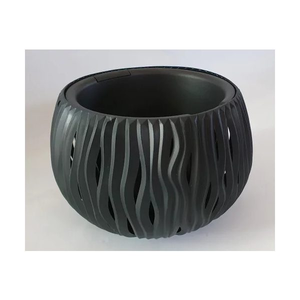 Virágtál, betét+akasztó, 37 cm DSK370WS HULLÁMOS ANTRACIT