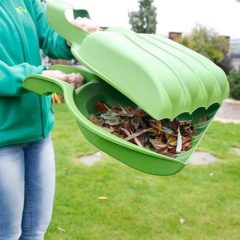 Levélgyűjtő, műanyag zöld 390x70x520 IGLIS1