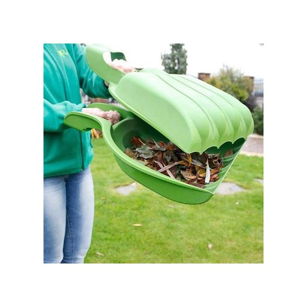 Levélgyűjtő, műanyag zöld 390x70x520 IGLIS1
