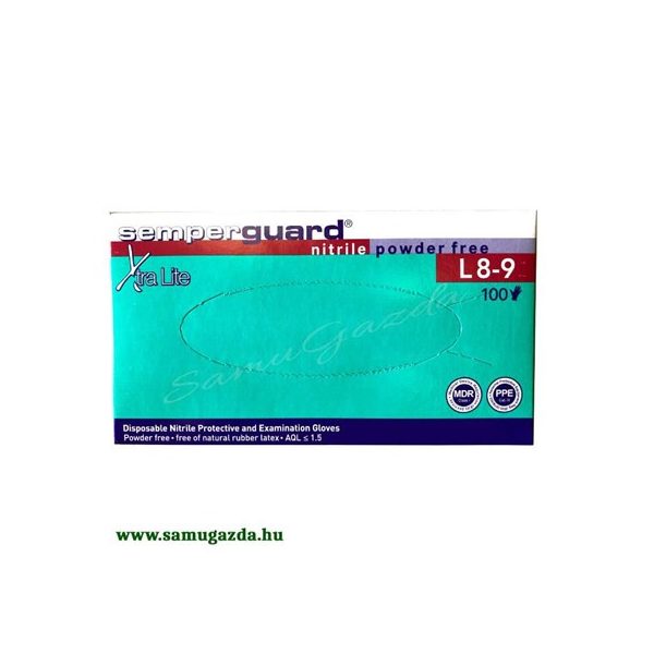 Kesztyű nitril kék L-es