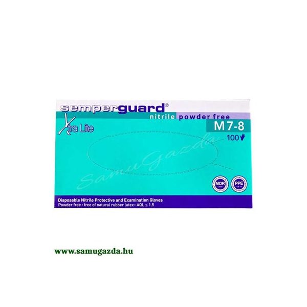 Kesztyű nitril kék M-es