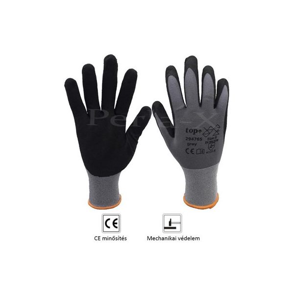 Kesztyű szemcsés nitril habbal mártott TOP 29476S 11-es