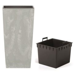 Beton hatású szögletes magas virágváza (50 cm) DURS265E