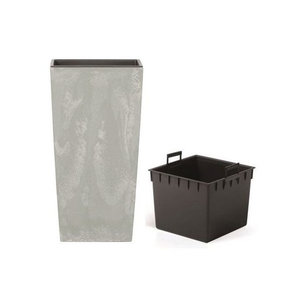 Beton hatású szögletes magas virágváza (50 cm) DURS265E