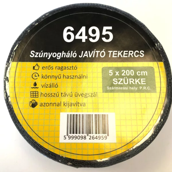 Szúnyogháló üvegszálas JAVÍTÓ TEKERCS SZÜRKE (5x200 cm)