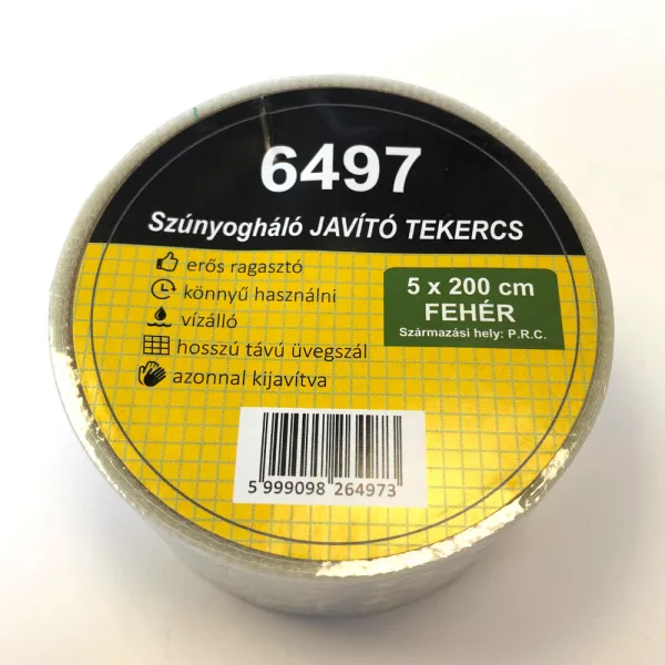 Szúnyogháló üvegszálas JAVÍTÓ TEKERCS FEHÉR (5x200 cm)
