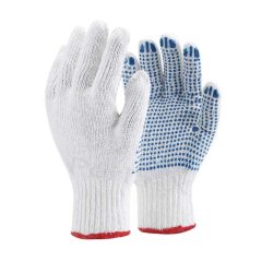 Kesztyű kötött pöttyös kék /fehér 10-es TOP COPE4