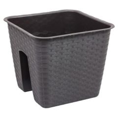 Balkonláda korlátra 28cm RATTAN DRLB280 BARNA