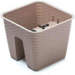 Balkonláda korlátra 28cm RATTAN DRLB280 MOKKA