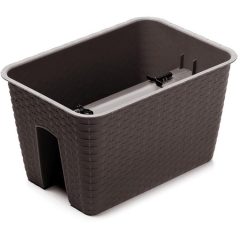Balkonláda korlátra 40cm RATTAN DRLB400 BARNA