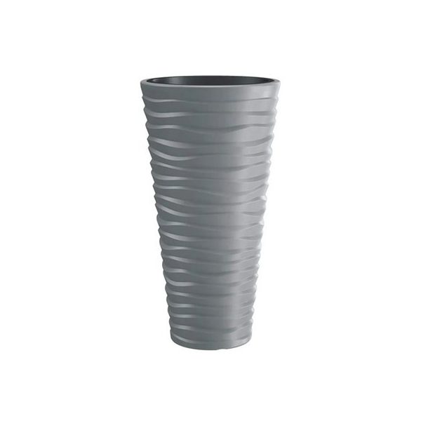 Virágváza magas, VÍZSZ. HULLÁM 30 x 51 cm DPSA300 SZÜRKE