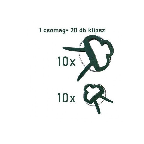 Növényrögzítő klipsz 10 nagy és 10 kicsi (20 db/csomag)