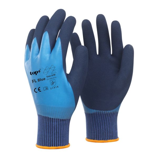 Kesztyű TOP FL Blue latex mártott KÉK 10-es (12/csomag) - ár/db