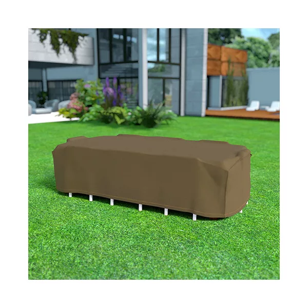Kültéri bútortakaró COVERTOP aszt+8szék 325x205xh.90cm bronz 90gr   (2013600)