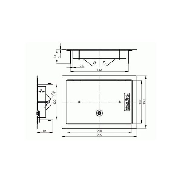 Kéményajtó 120x180mm fehér sima (13488)