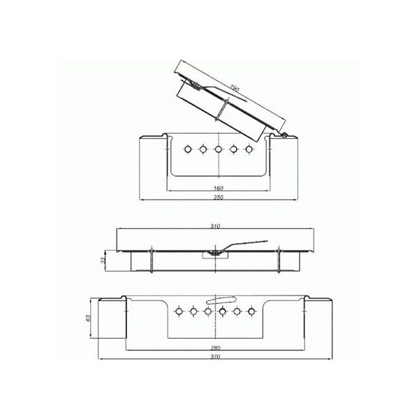 Kéményajtó 160x280mm fehér merevített (13072)
