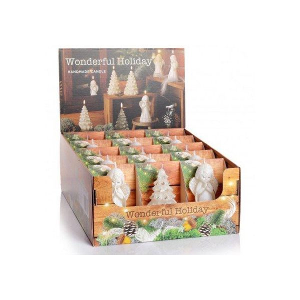 Gyertya SB 519 Wonderful holiday 110mm - fenyő/angyal - (15db/doboz)