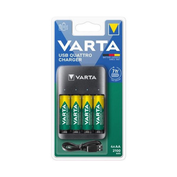 VARTA Value USB quattro töltő+4db AA 2100 mAh akkumulátor (57652)
