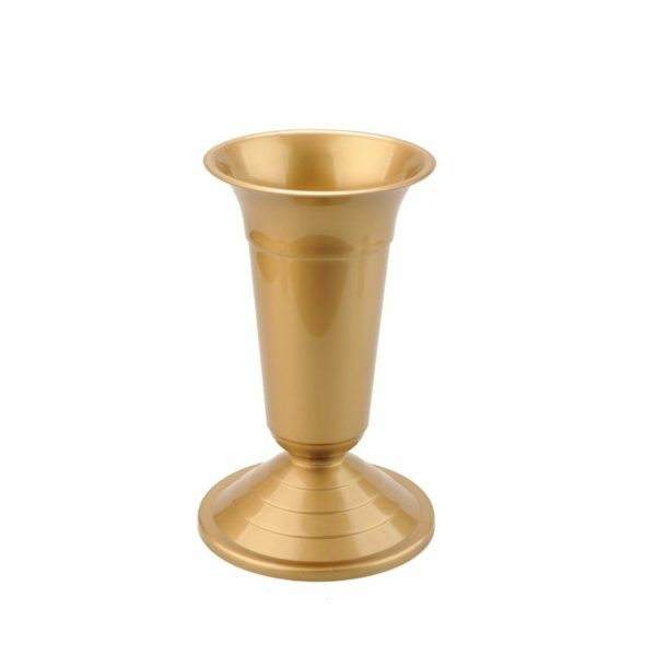 Virágváza temetői 35cm ARANY beton nehezékkel