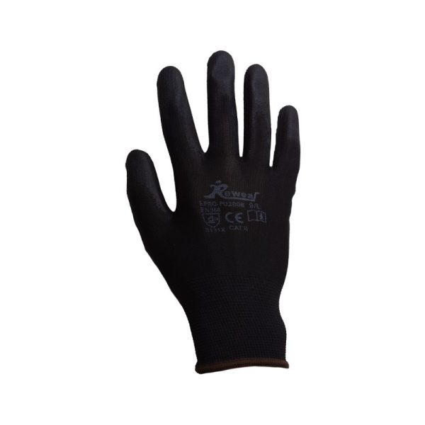 Kesztyű szerelő PU mártott fekete 11-es (10pár/cs) - ár/db