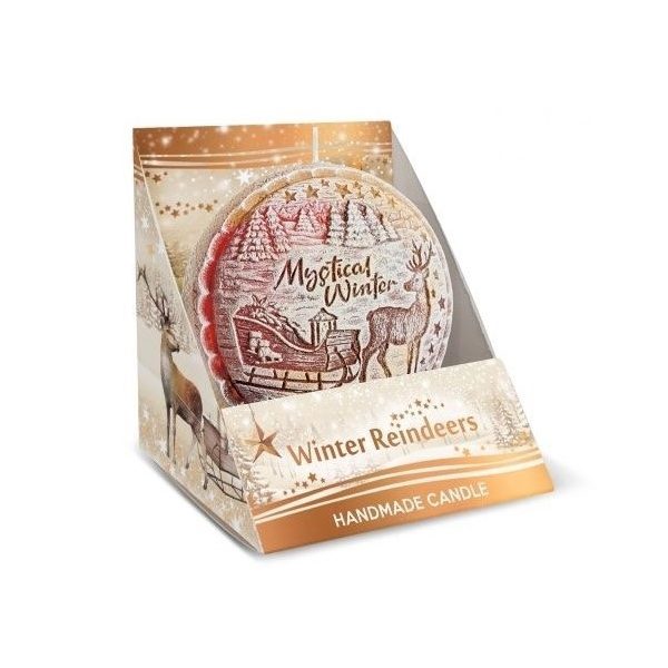 Gyertya SB499 DYSK 75mm - Winter Reindeers (20db/karton)