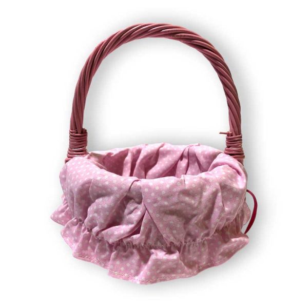 Kötött - festett gyerek kosárka bélelt (vesszőfonott)