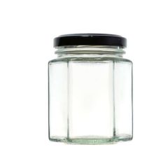   Befőttes üveg HATSZÖGLETŰ 100 ml, TETŐVEL (120 db/karton) - ár/db