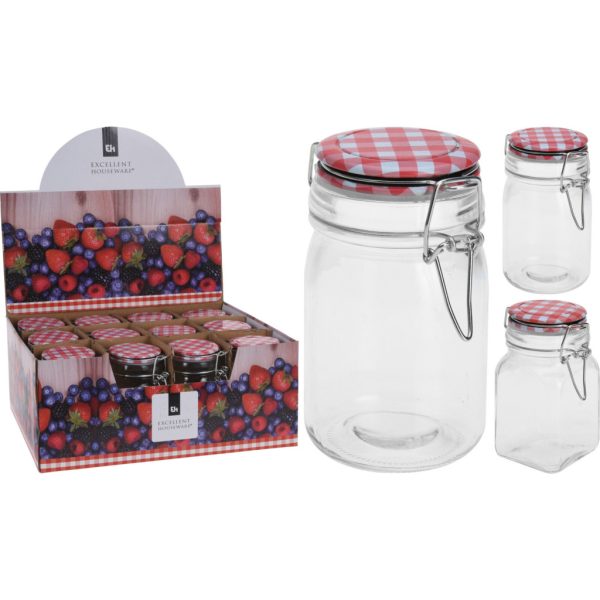 Háztartási csatos üveg 250 ml kockás tetős, kínáló dobozban 12 db/karton - ár/db