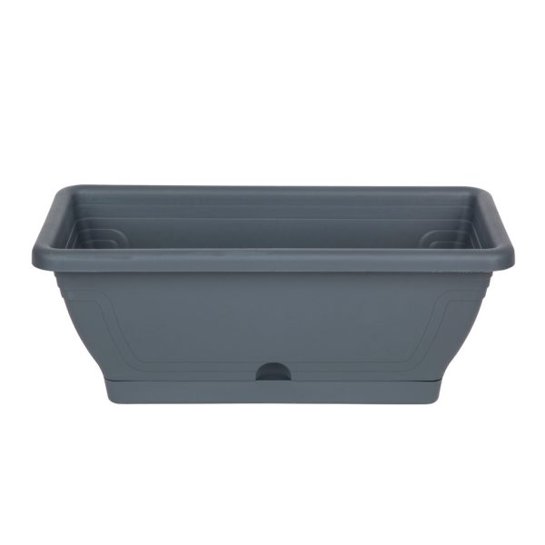 Virágláda tálcával 40cm 6l-es (IPE) ANTRACIT (10 db/cs) - ár/db