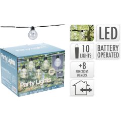   Fényfüzér 10db-os, 8 funkciós, melegfehér, elemes (AF5000760 -AF5000740)