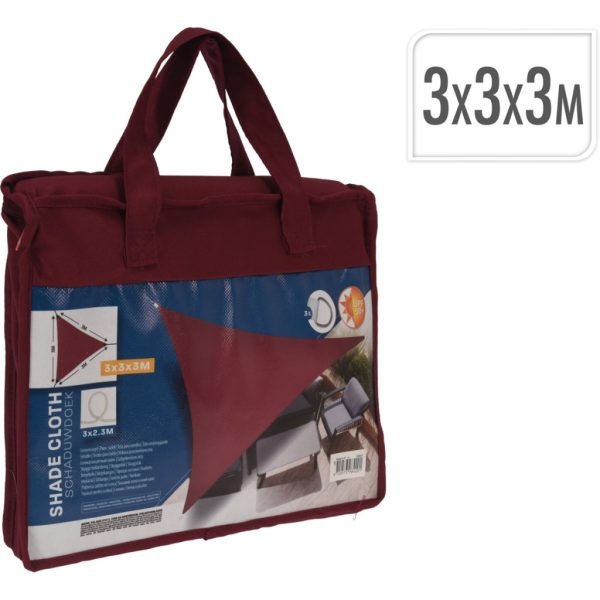Napvitorla 3x3x3m Burgundivörös - háromszög alakú (C46400540)