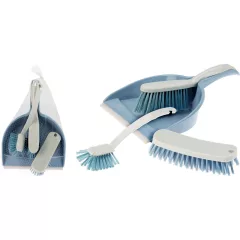   Takarító szett 4db-os -Lapát, seprű, súroló, kefe (WK1700620)