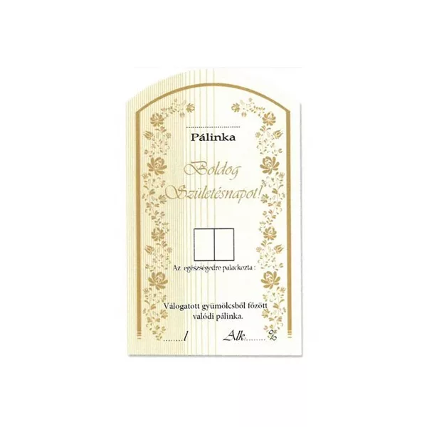 Íves Pálinkás címke - BOLDOG SZÜLETÉSNAPOT (10db/cs) - ár/db