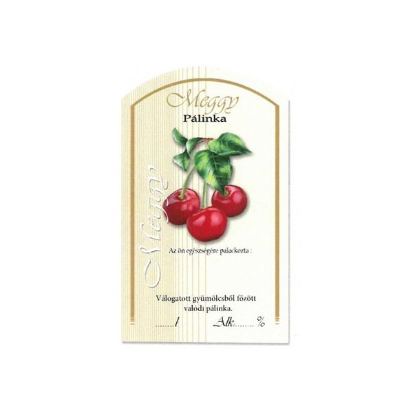 Íves Pálinkás címke - MEGGY (10db/cs) - ár/db