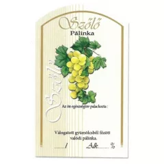 Íves Pálinkás címke - FEHÉR SZŐLŐ (10db/cs) - ár/db