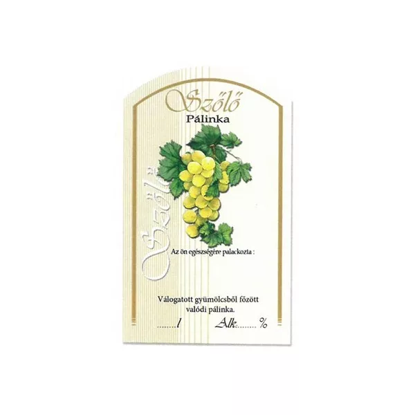 Íves Pálinkás címke - FEHÉR SZŐLŐ (10db/cs) - ár/db