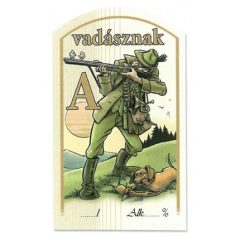   Figurás Íves Pálinkás Címke - VADÁSZNAK - (10db/cs) - ár/db