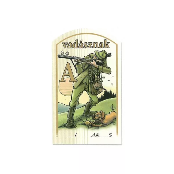 Figurás Íves Pálinkás Címke - VADÁSZNAK - (10db/cs) - ár/db
